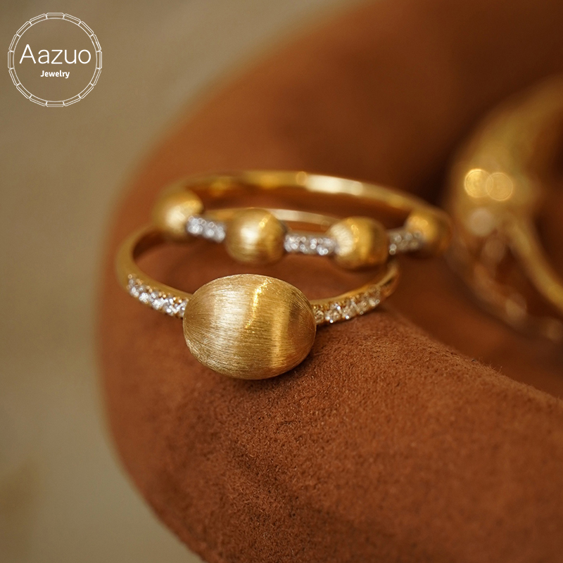 Women'S Fashion Rings Gold - Aazuo Fashion Vintage Jewelry Real 18K