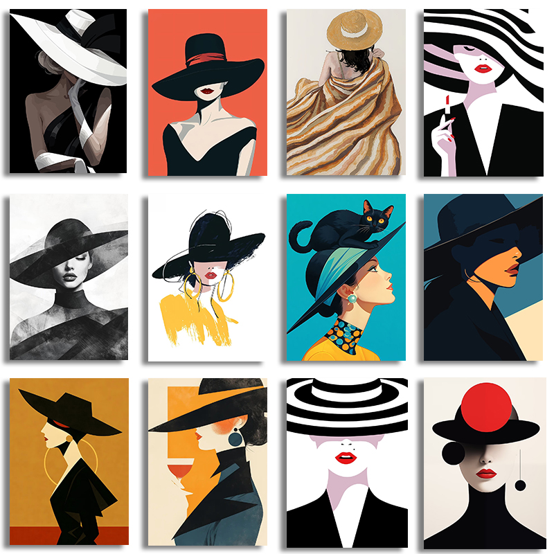 Women Fashion Hats - 1pc frameless canvas Fashion Beauty Woman
