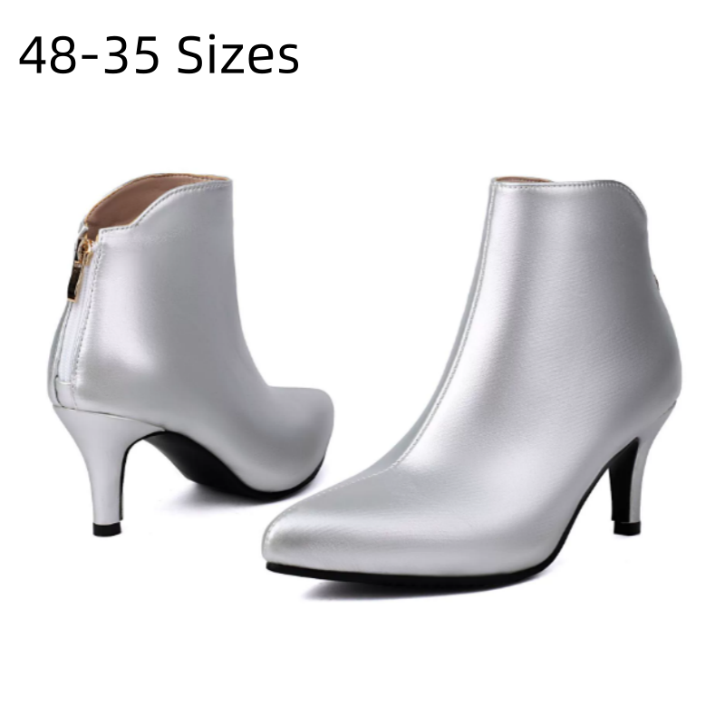 Women'S Fashion Riding Boots - Lady 48 Gold Silver Red Thin