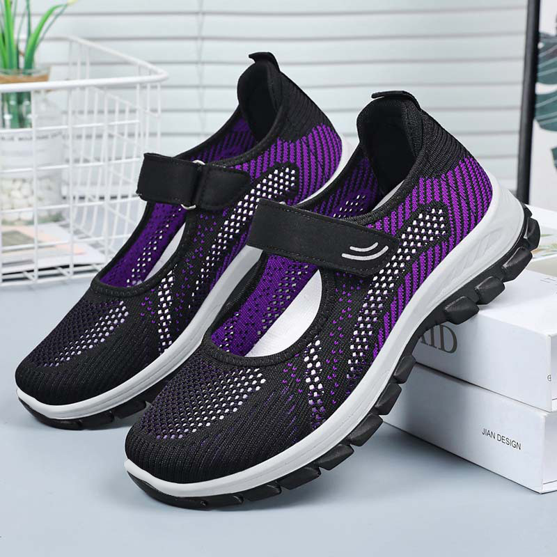 Women'S Fashion Velcro Sneakers - Summer Ladies Breathable Mesh Sport Shoes