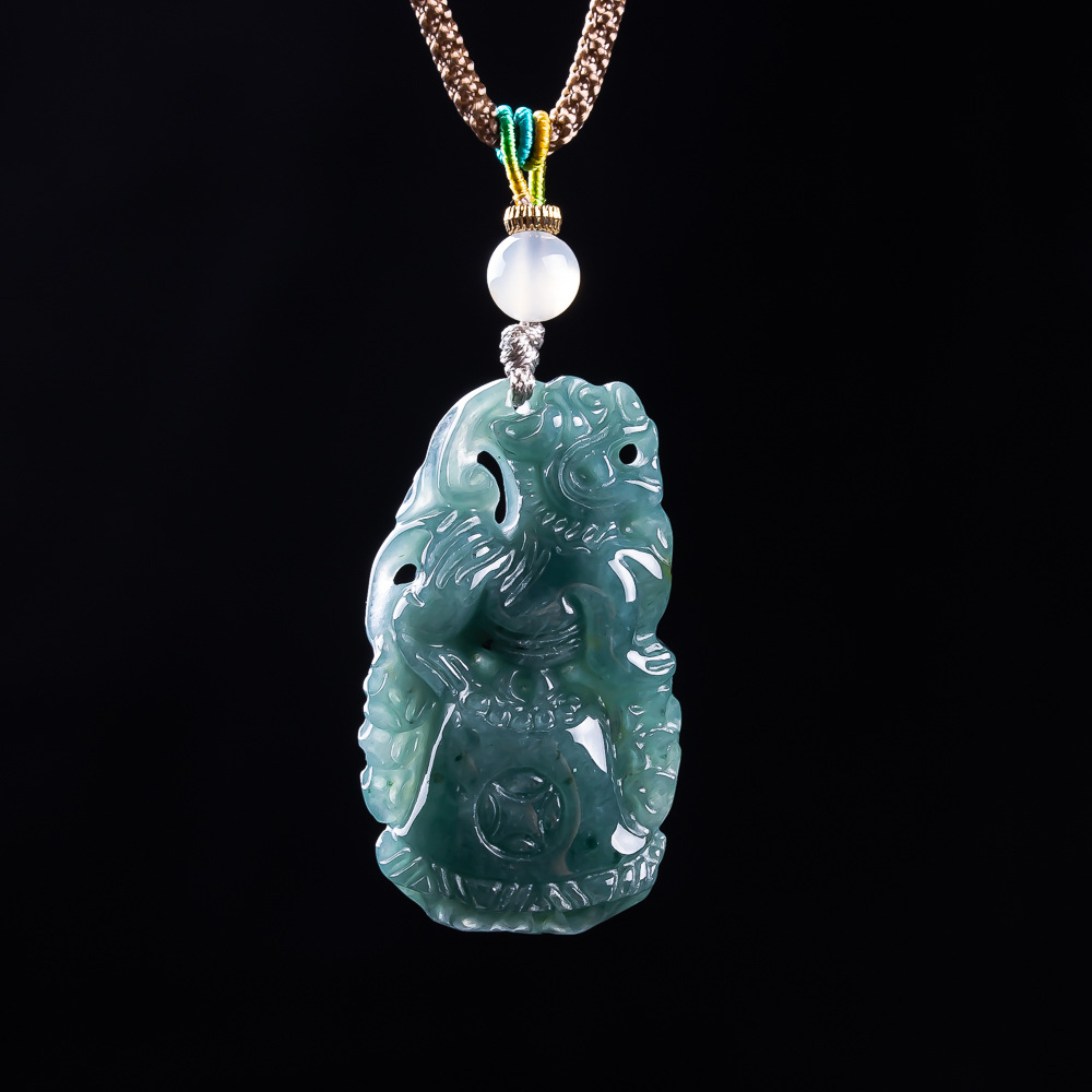 Women Fashion Designers - Burmese Jadeite Pixiu Pendant Designer Gemstone