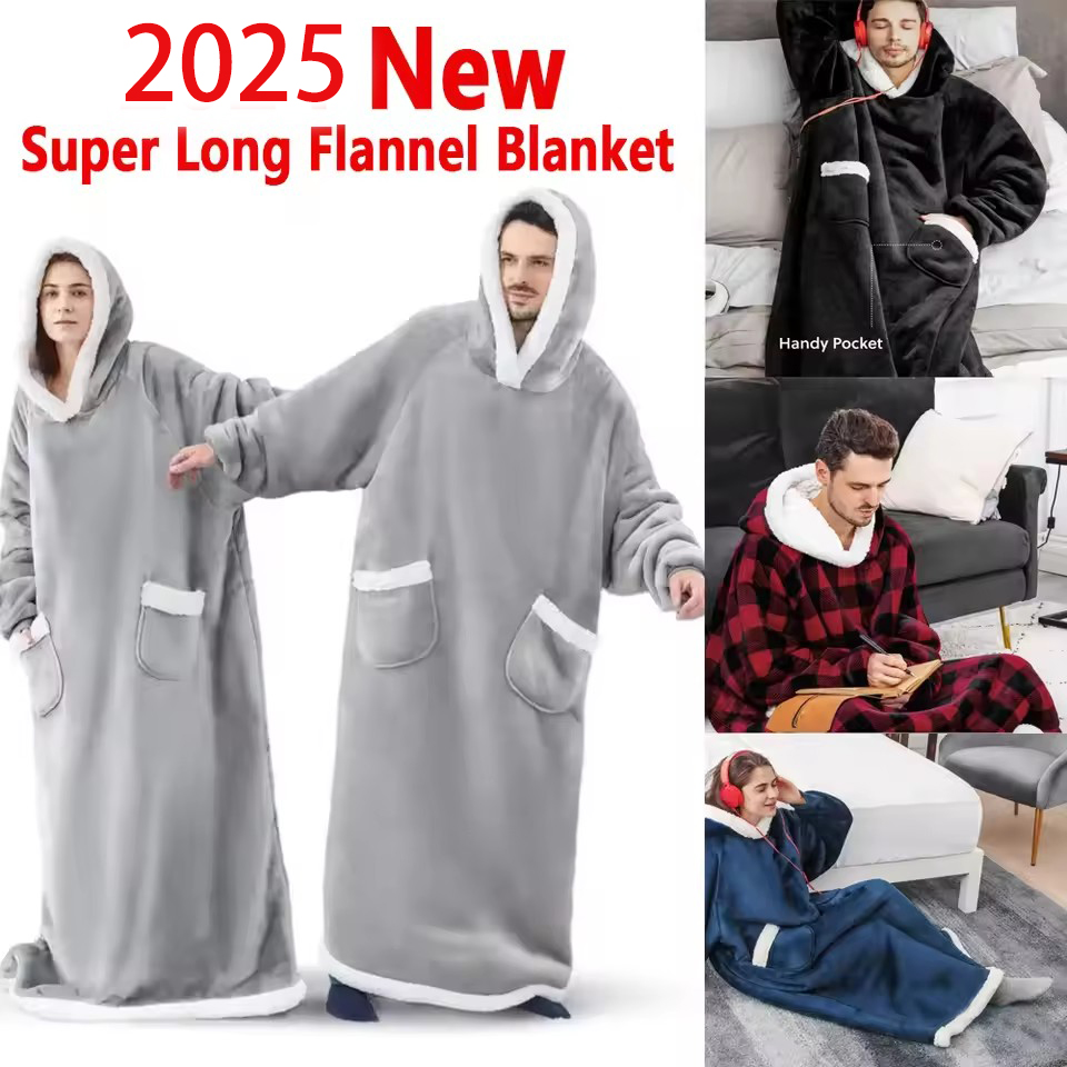 Women'S Fashion Hoodie - 150cm Super Long Flannel Blanket Cold-proof