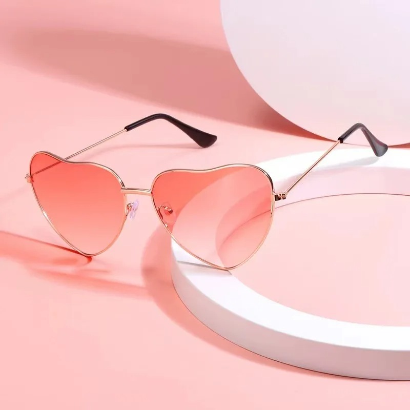 Women'S Fashion Eyewear - Fashion Heart Shaped Metal Sunglasses Vintage