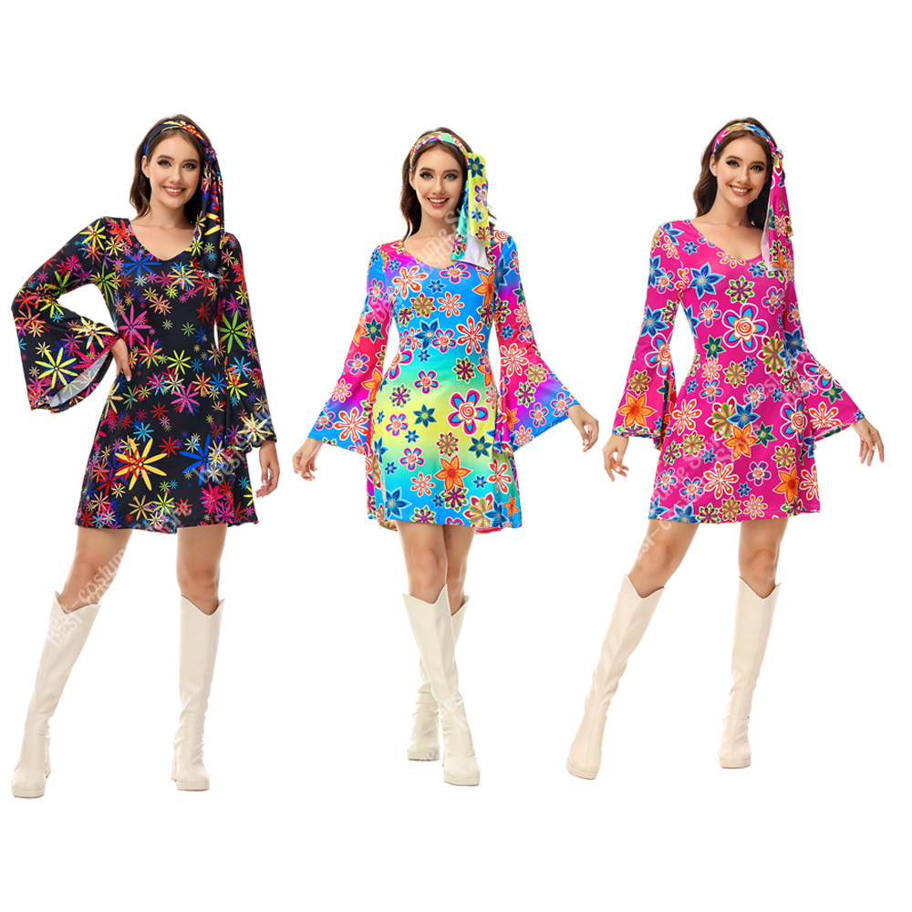 Women'S Fashion From The 70S - 70s Disco Dresses for Women Colorful