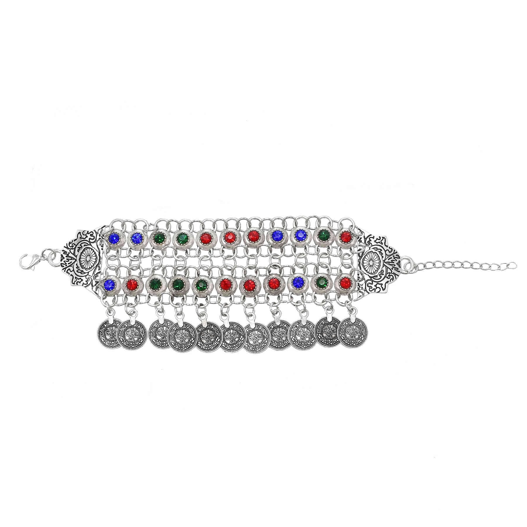 Women Fashion Pakistan - 3 Style Colorful Crystal Coin Bracelet