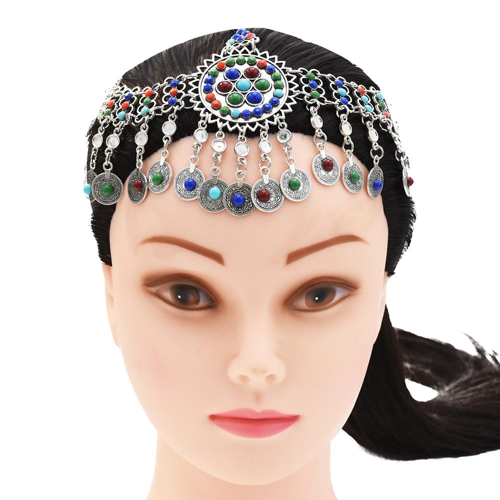 Women Fashion Pakistan - Pakistan Ethnic Colorful Bead Coin Headpiece