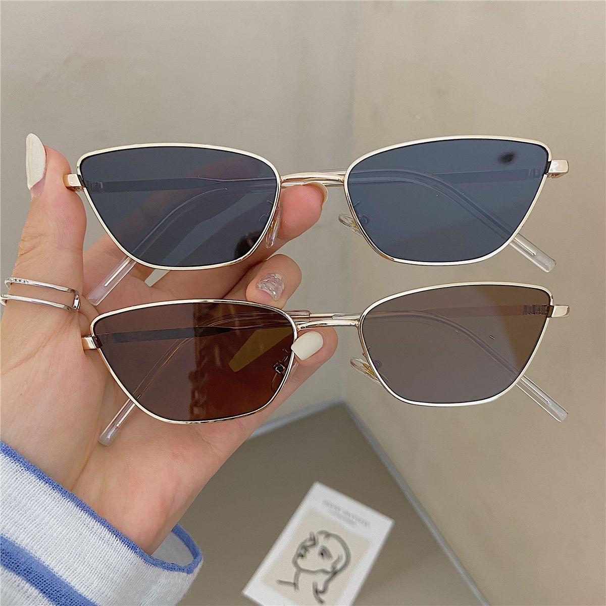 Women'S Fashion Eyewear - Fashionable Rhombus-Shaped Metal Sunglasses for Women,
