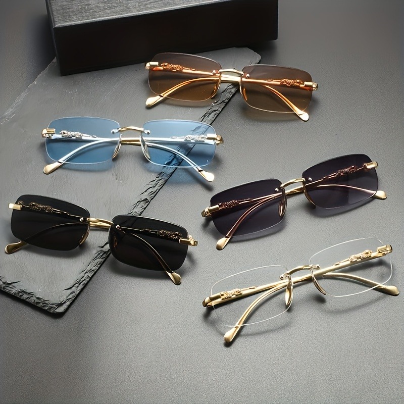 Women'S Fashion Eyewear - Fashion Rimless Metal Sunglasses Men Women