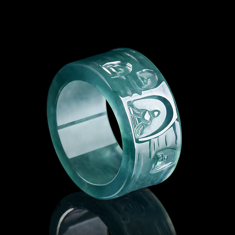 Women Fashion Designers - Natural Burmese Jadeite Buddha Ring Luxury