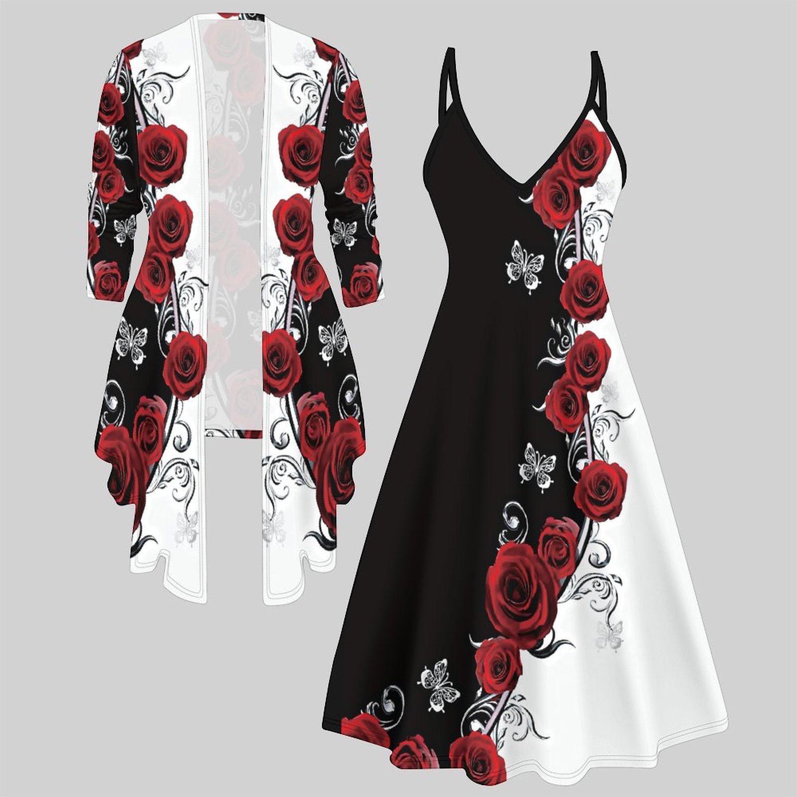 Women'S Fashion Essentials - Print Two Piece Set Women Midi