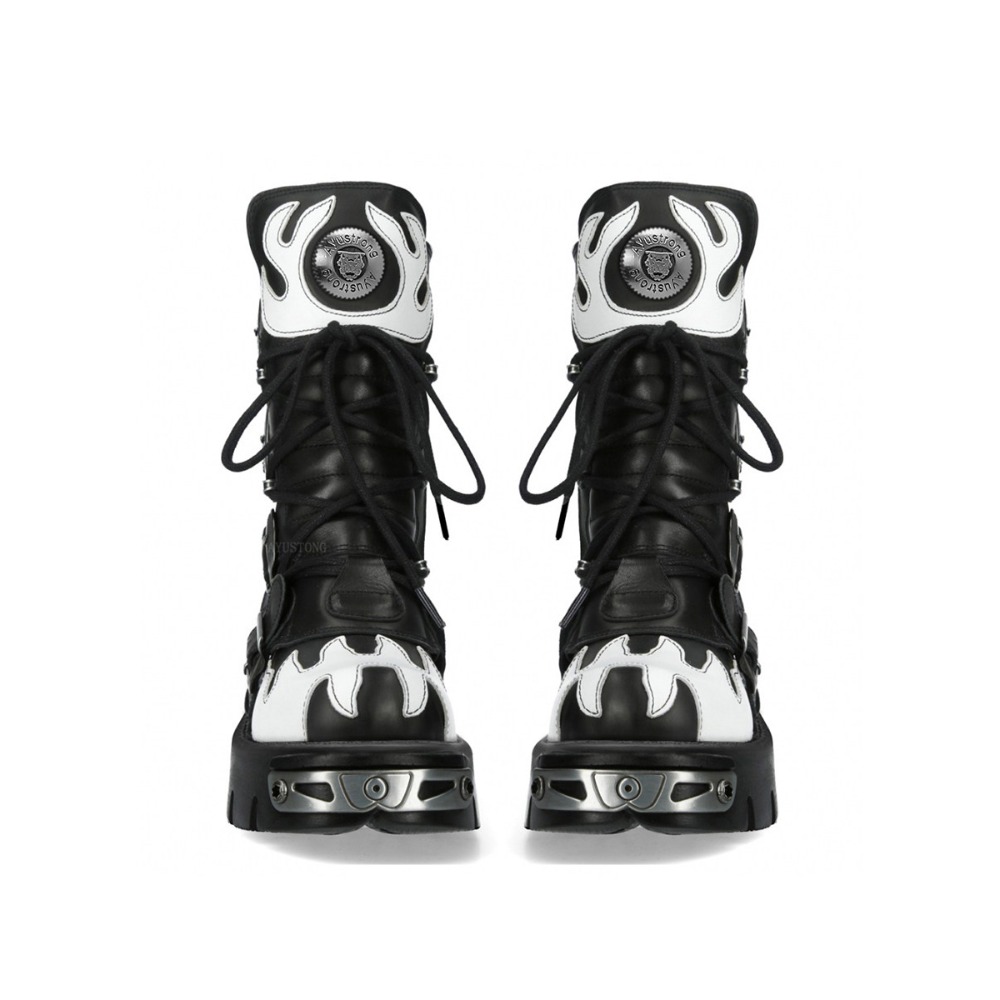 Fashion New Men's Flame Metal  - Women'S Fashion Riding Boots 评论和价格