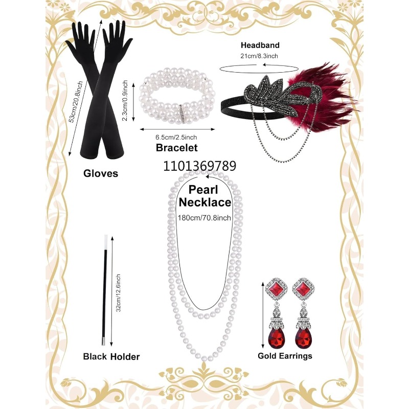 6 Pcs 1920s Flapper Accessorie - Women'S Fashion Roaring 20S 评论和价格