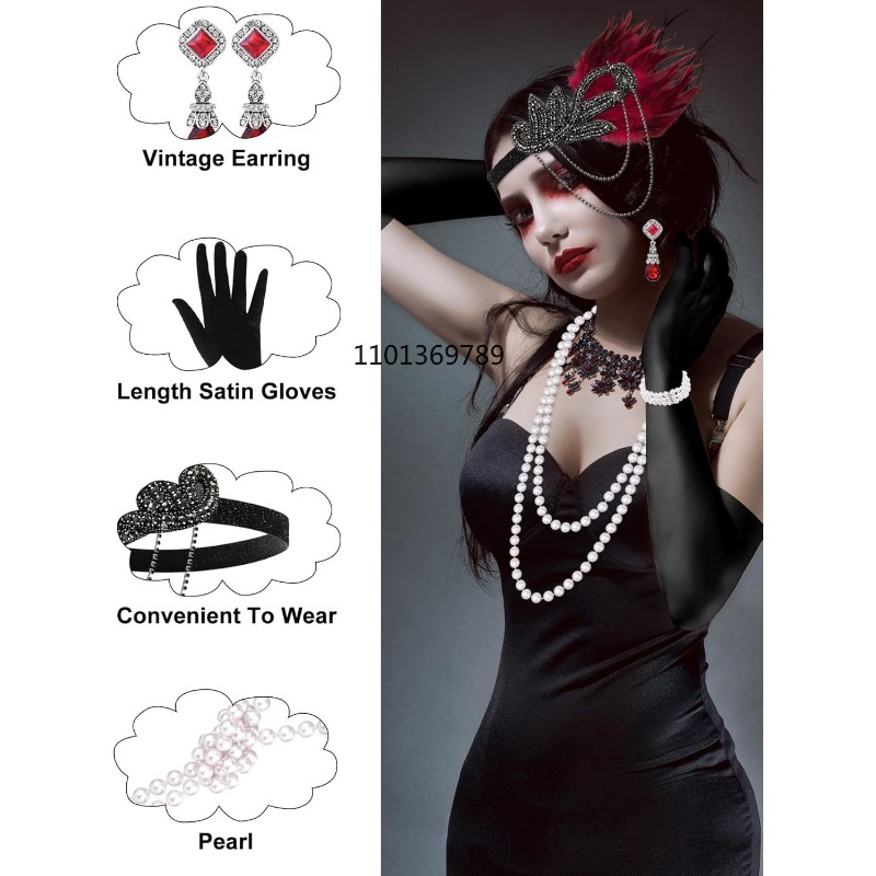 6 Pcs 1920s Flapper Accessorie - Women'S Fashion Roaring 20S 评论和价格