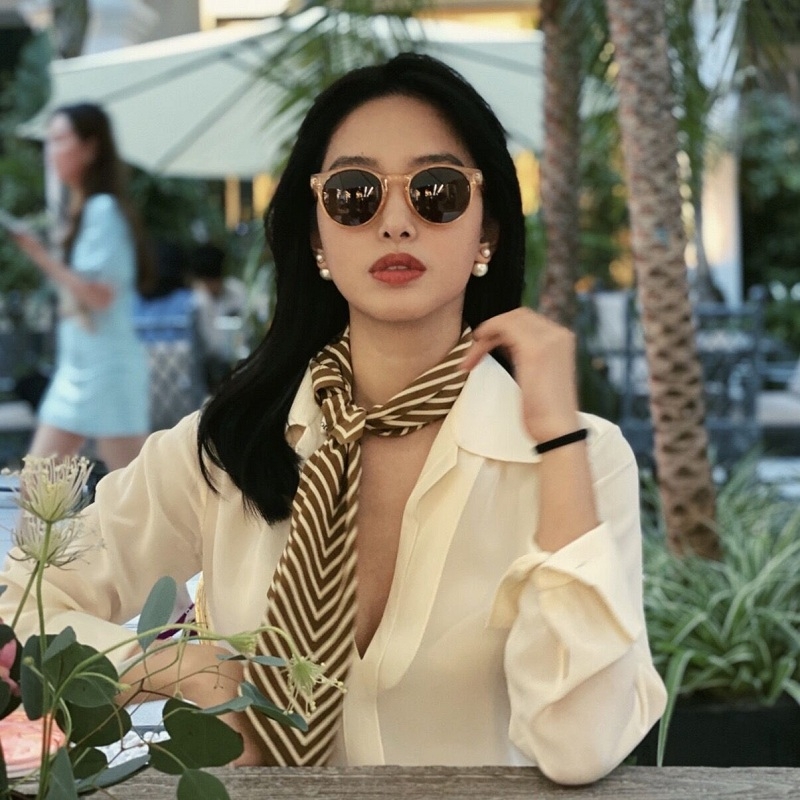 Stripe Print 100% Silk Neck He - Women Fashion Hats 评论和价格