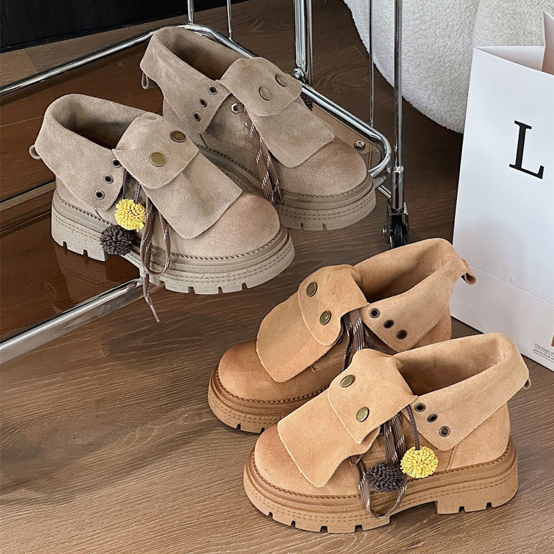 Autumn Faux Suede Ankle Boots  - Women'S Fashion Riding Boots 评论和价格