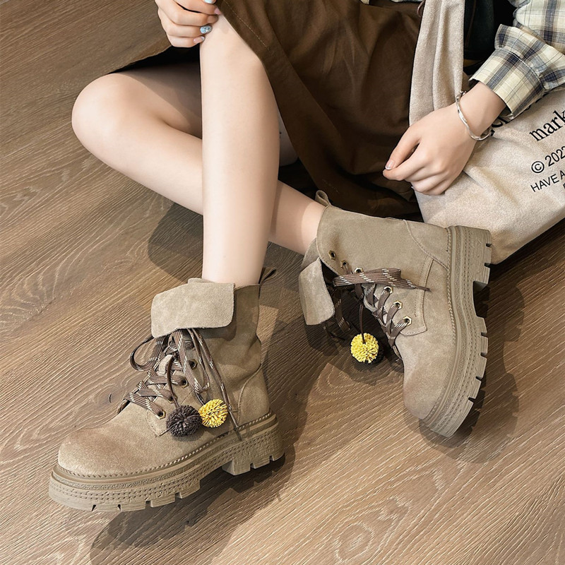 Autumn Faux Suede Ankle Boots  - Women'S Fashion Riding Boots 评论和价格
