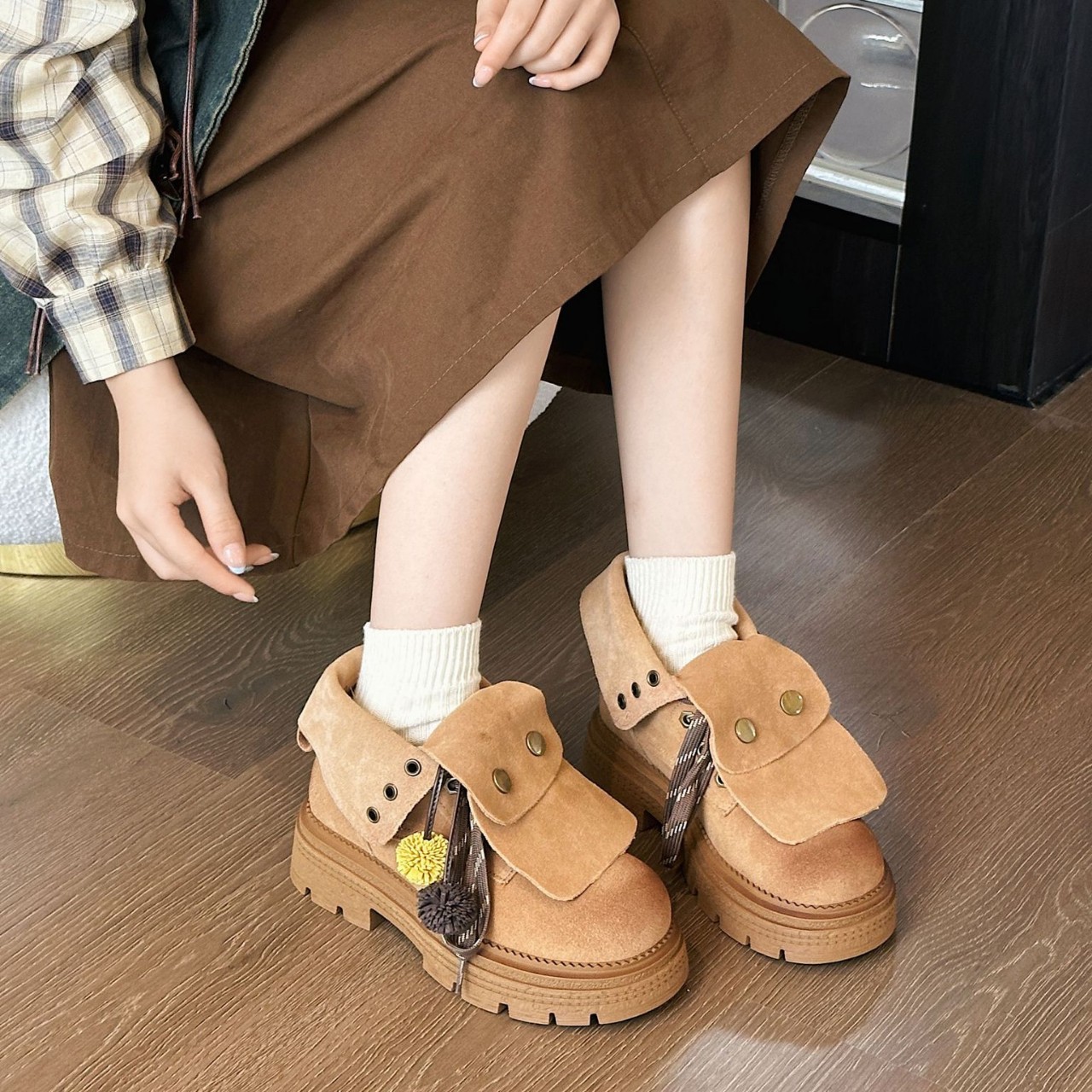 Autumn Faux Suede Ankle Boots  - Women'S Fashion Riding Boots 评论和价格