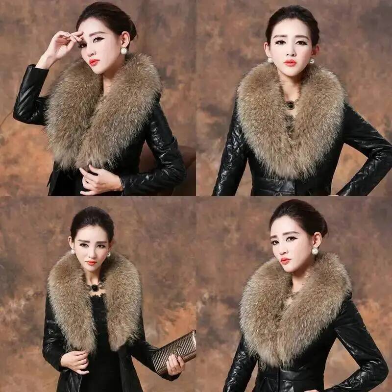 Natural Raccoon Fur Collar Rea - Women'S Fashion Essentials 评论和价格
