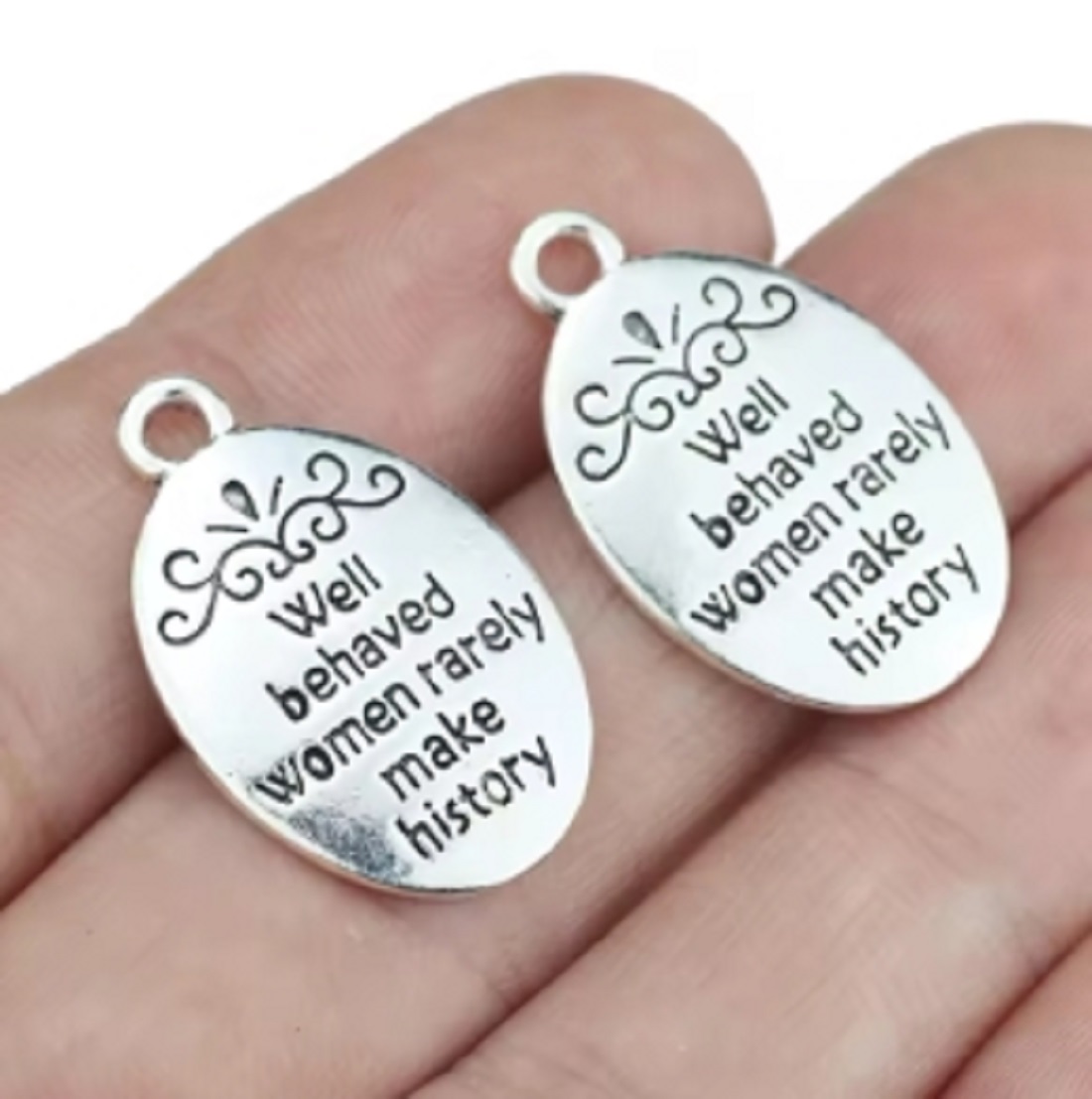 10 Pcs/Lot Oval Antique Silver - Women Fashion History 评论和价格