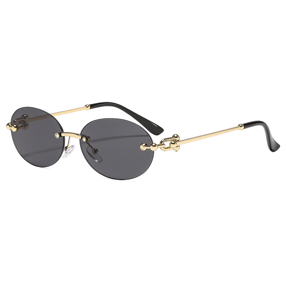 New Metal Frameless Oval Woman - Women'S Fashion Eyewear 评论和价格
