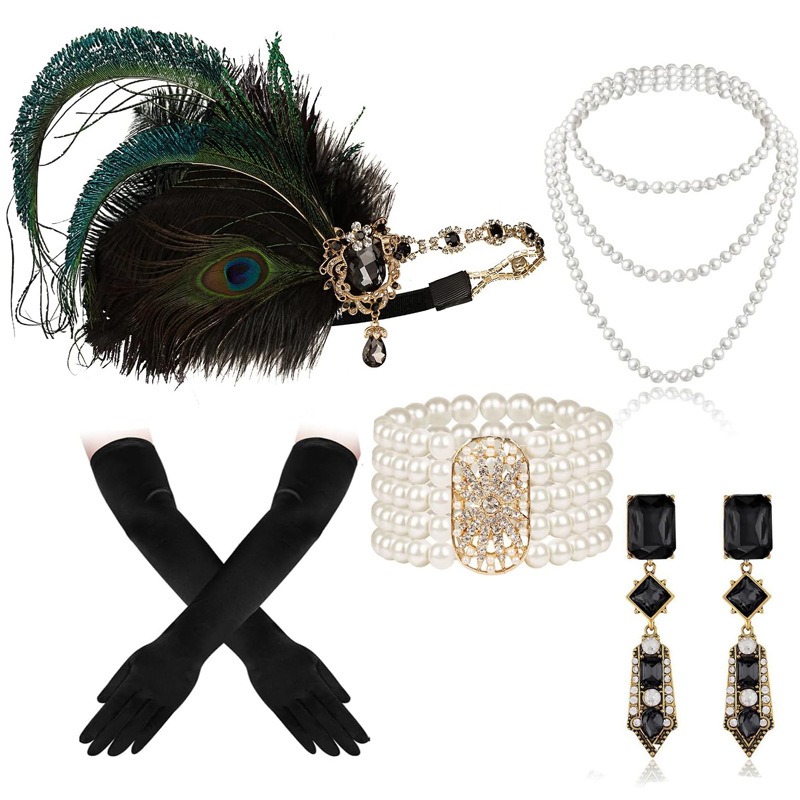 Flapper Accessories Set 1920s  - Women'S Fashion Roaring 20S 评论和价格