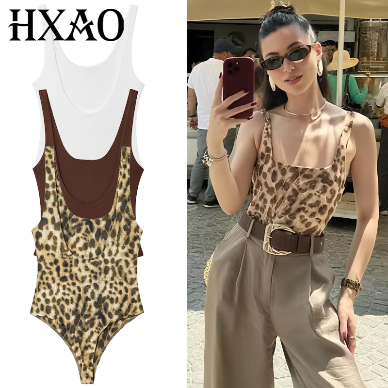 HXAO Leopard Slip Bodysuit Wom - Corset Top Boned 评论和价格