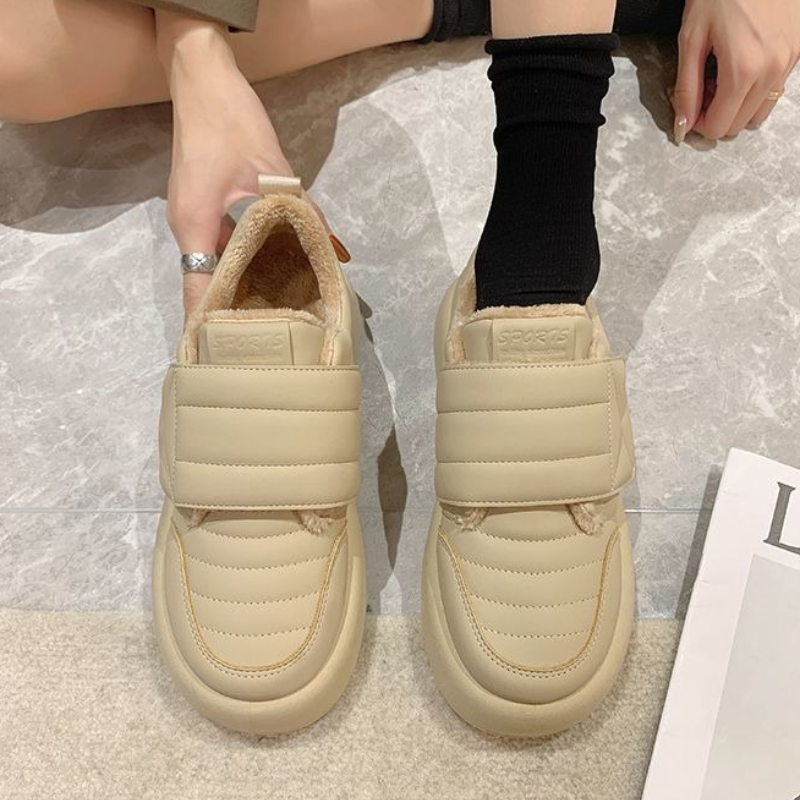 Soft White Tokyo Fashion Warm  - Women'S Fashion Velcro Sneakers 评论和价格