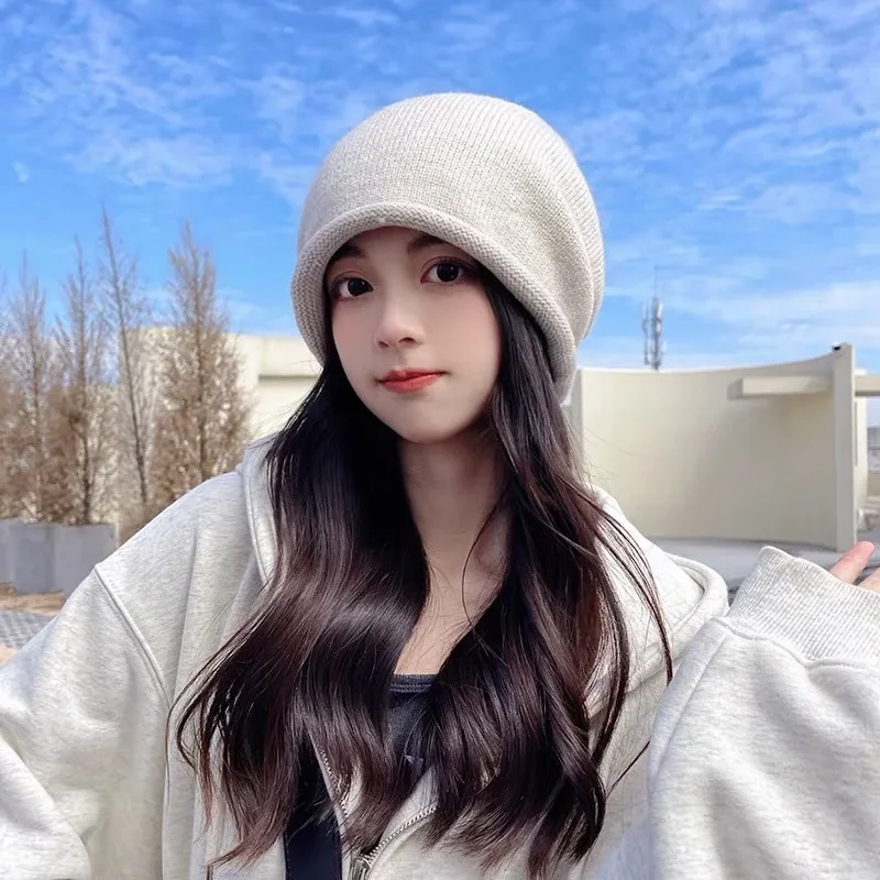 Knitted Bonnet Hoods Female Wi - Women Fashion Hats 评论和价格