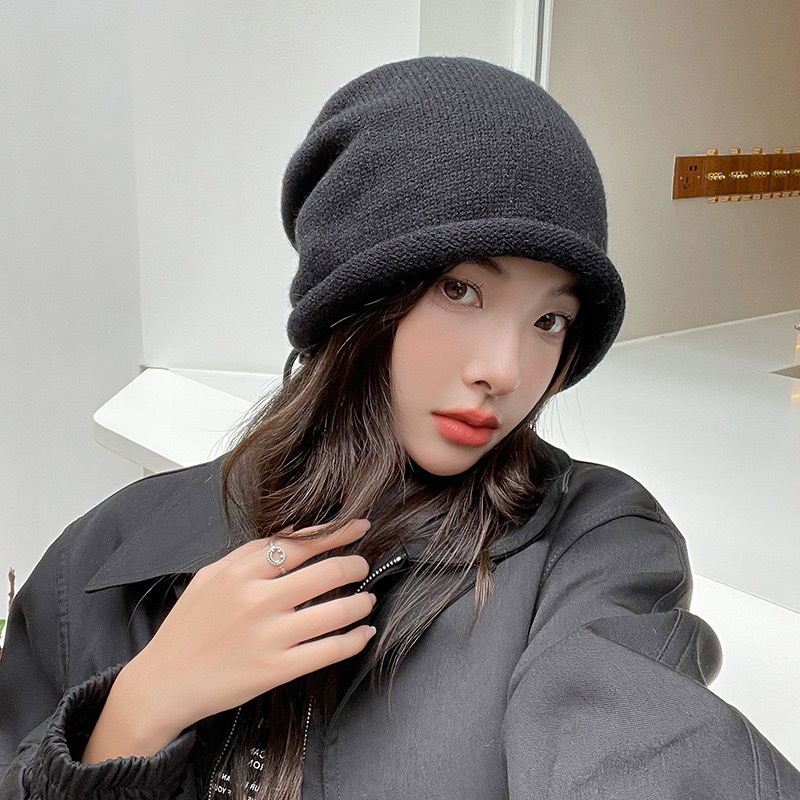 Knitted Bonnet Hoods Female Wi - Women Fashion Hats 评论和价格