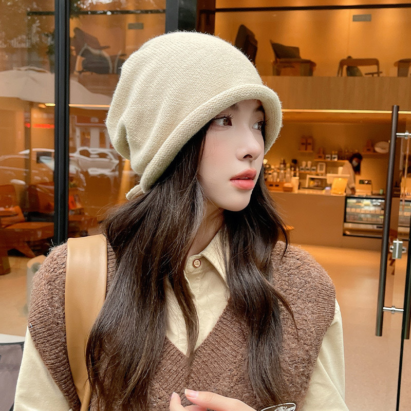 Knitted Bonnet Hoods Female Wi - Women Fashion Hats 评论和价格