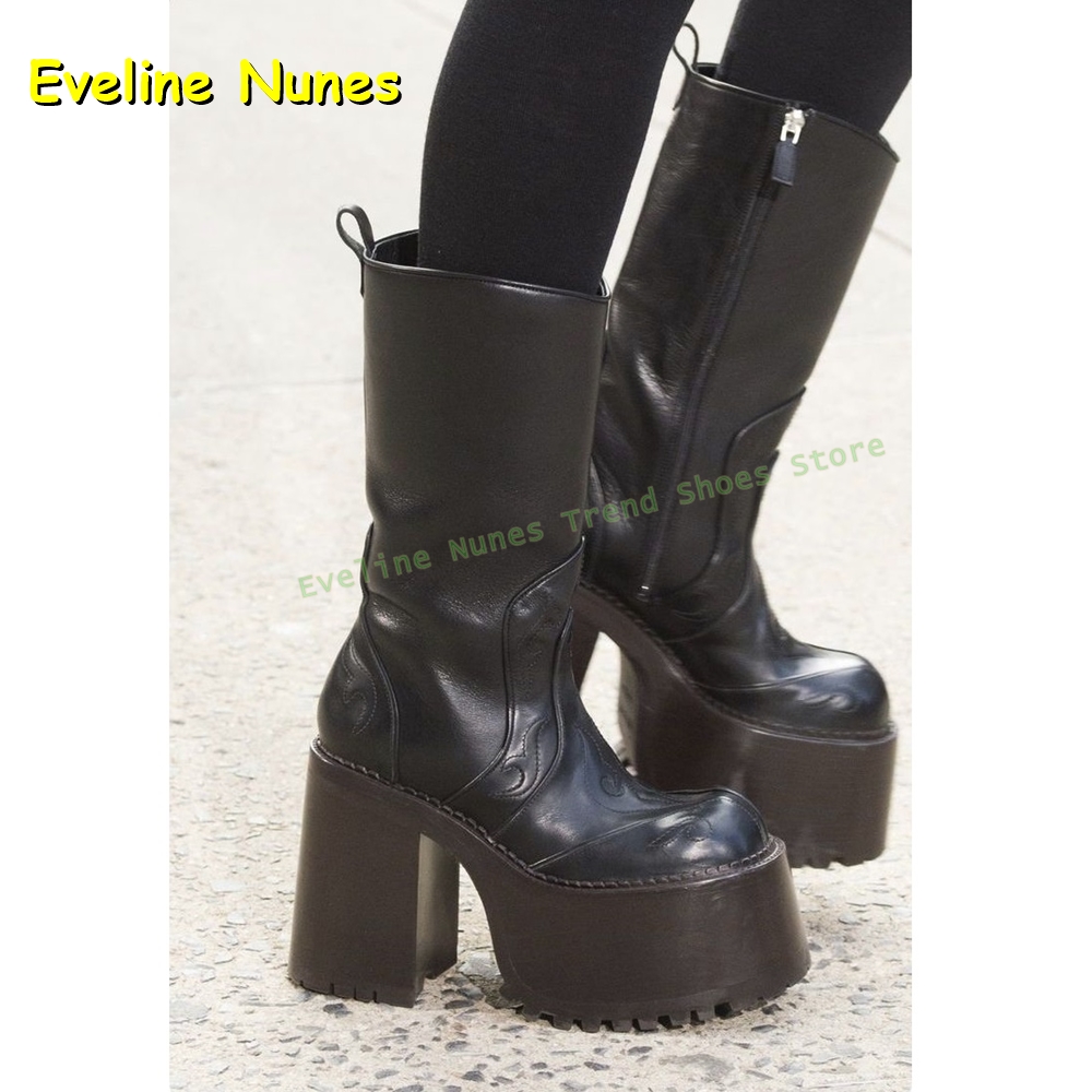 Embroidery Platform Knee High  - Women Fashion Trend 2025 评论和价格