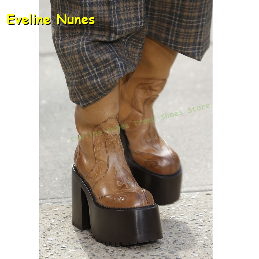 Embroidery Platform Knee High  - Women Fashion Trend 2025 评论和价格
