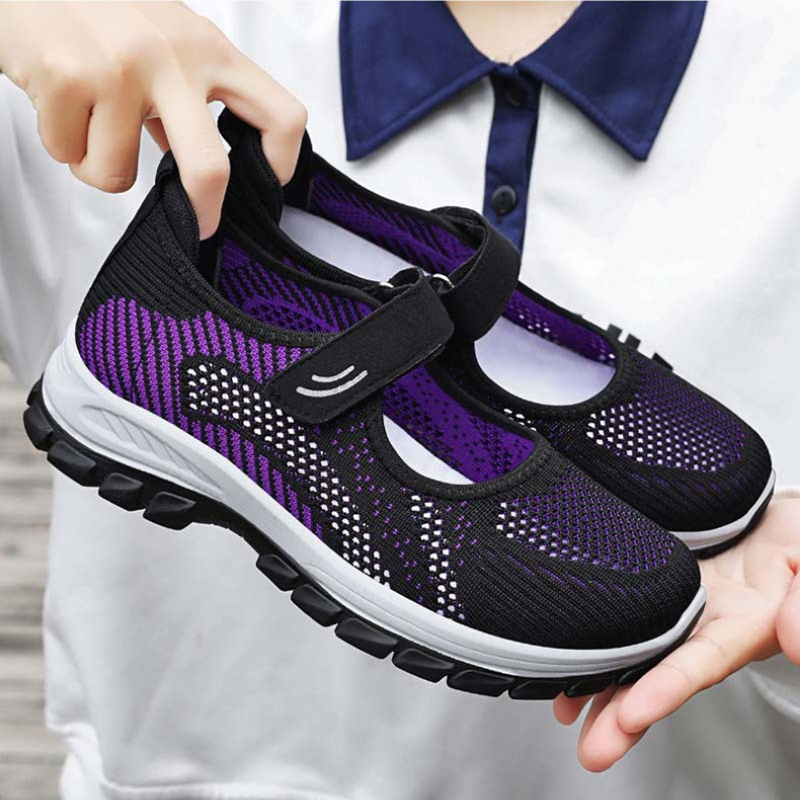 Summer Ladies Breathable Mesh  - Women'S Fashion Velcro Sneakers 评论和价格