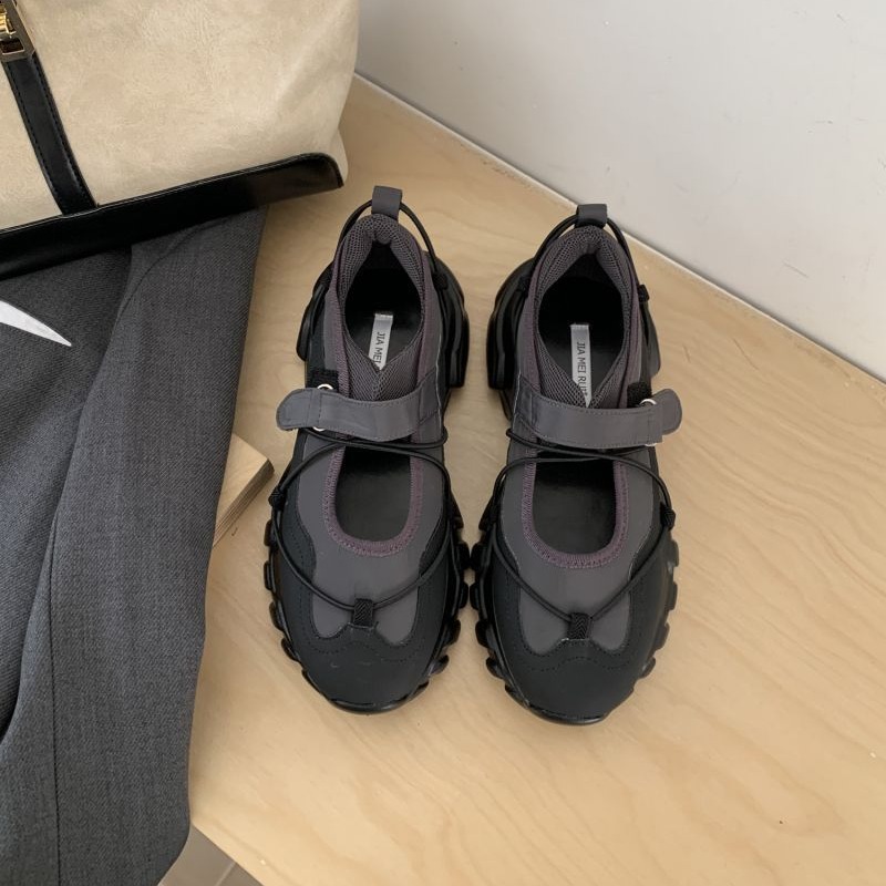 Sporty Chunky Platform Mary Ja - Women'S Fashion Velcro Sneakers 评论和价格