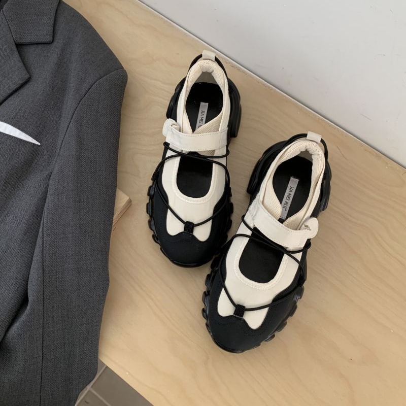 Sporty Chunky Platform Mary Ja - Women'S Fashion Velcro Sneakers 评论和价格