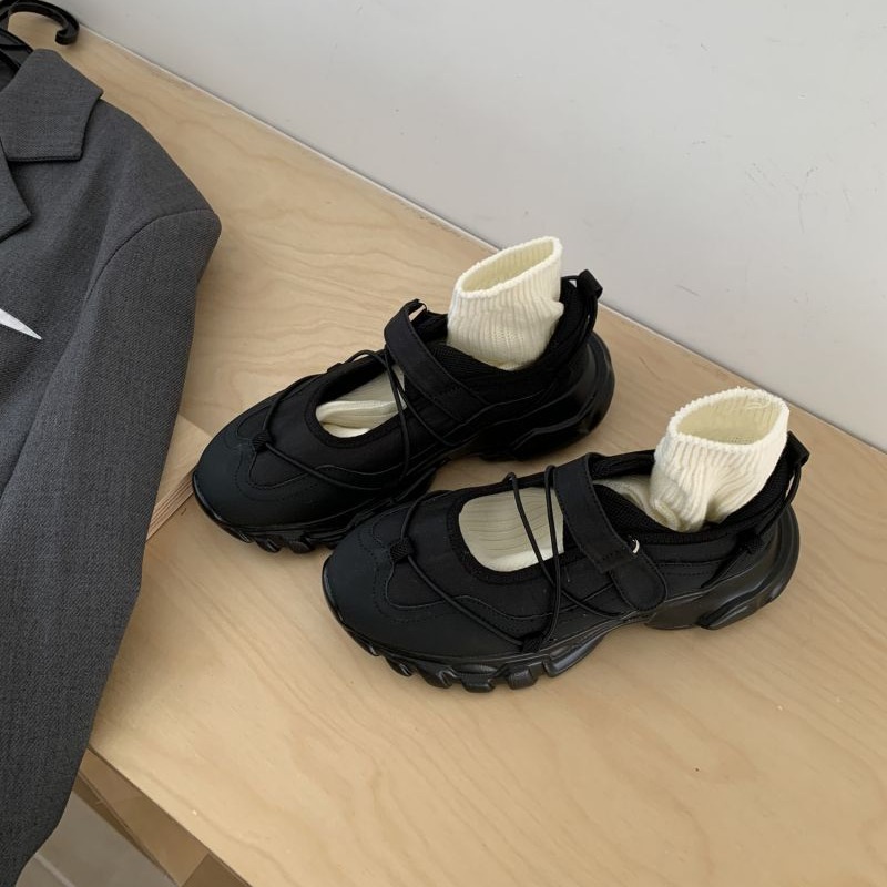 Sporty Chunky Platform Mary Ja - Women'S Fashion Velcro Sneakers 评论和价格