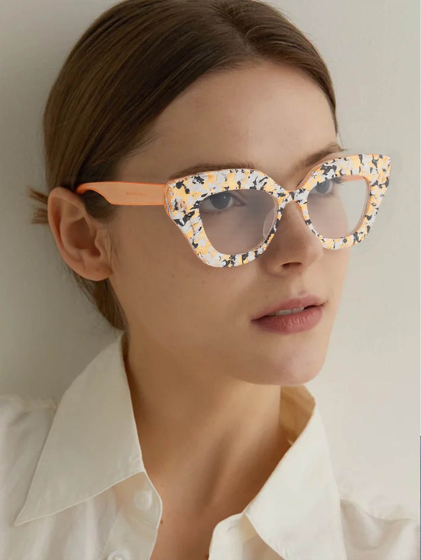Large Frame Cat-Eye Floral Gla - Women'S Fashion Glasses Non Prescription 评论和价格