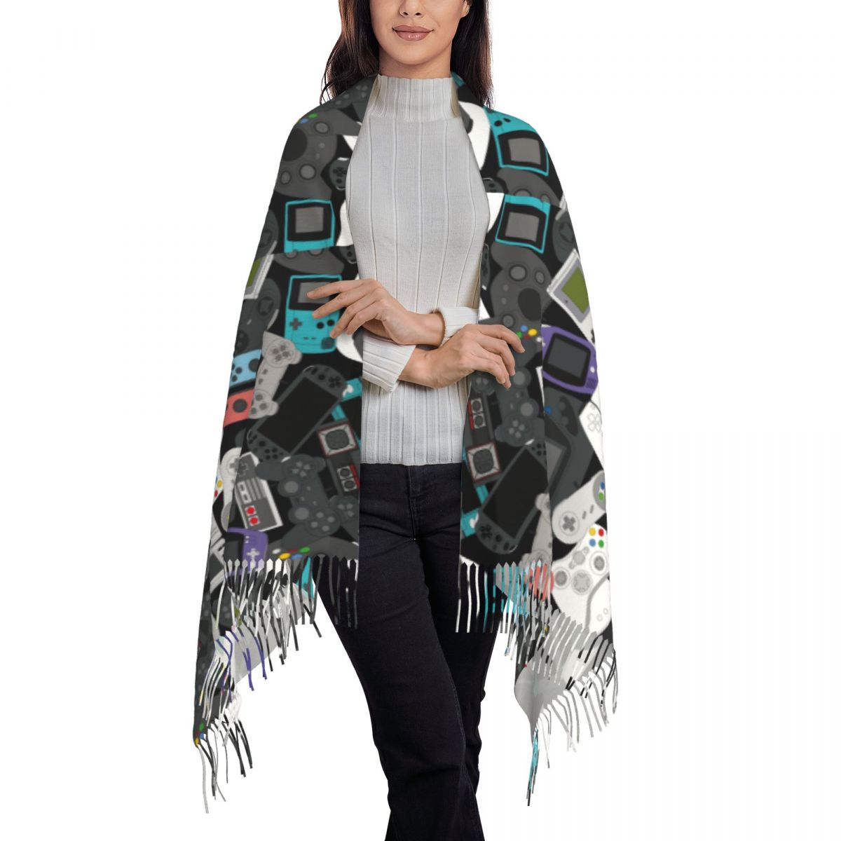 Gamer Controller Tassel Scarf  - Women Fashion Video 评论和价格