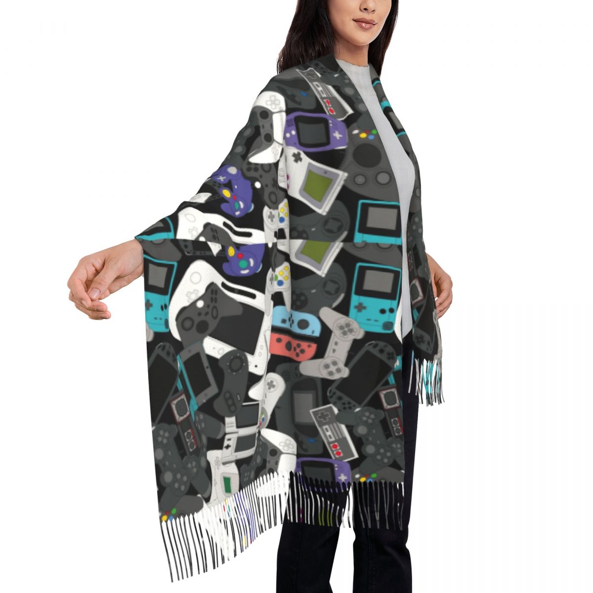 Gamer Controller Tassel Scarf  - Women Fashion Video 评论和价格