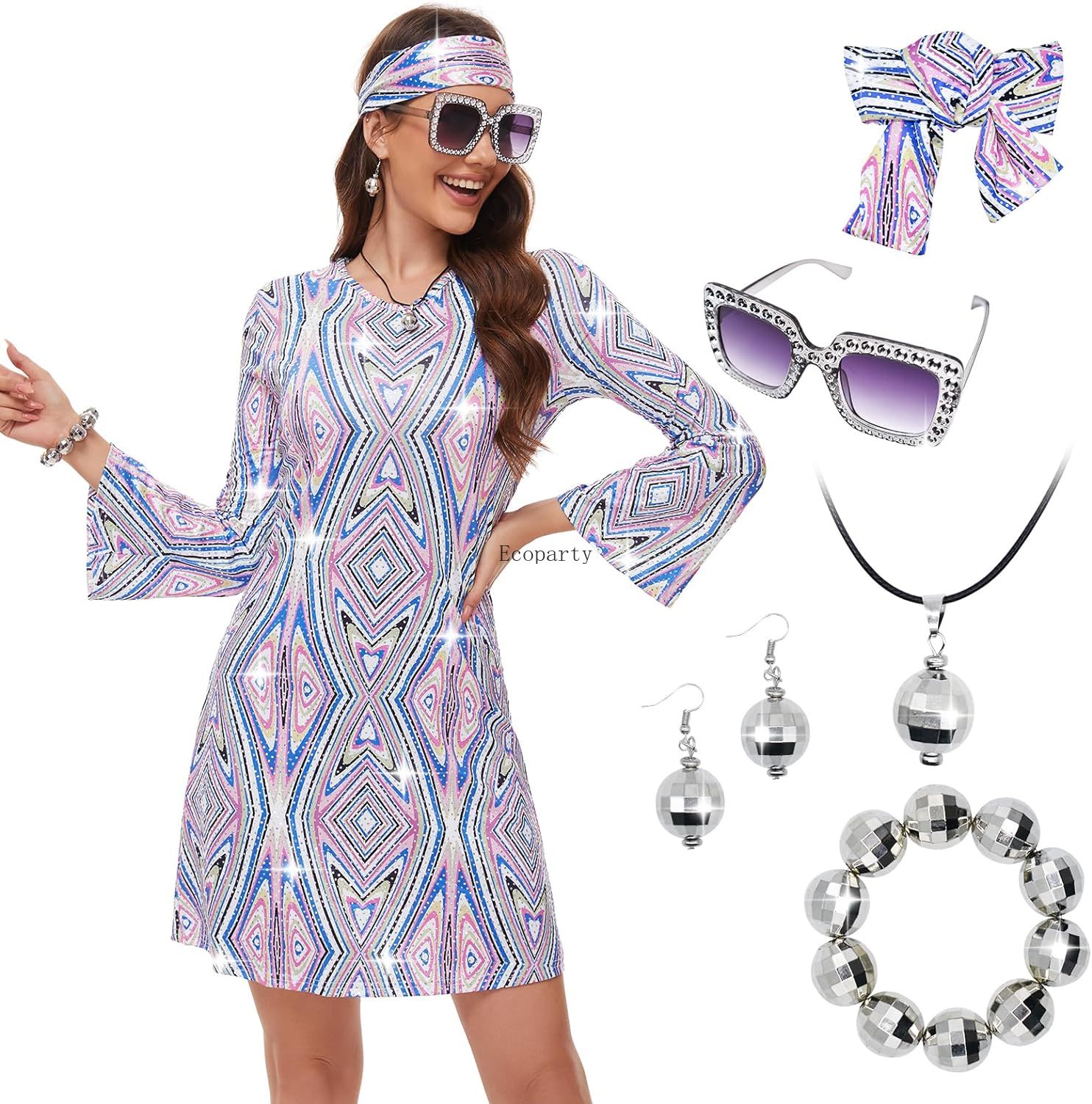 Disfraz 70s Women Disco Dress  - Women'S Fashion From The 70S 评论和价格