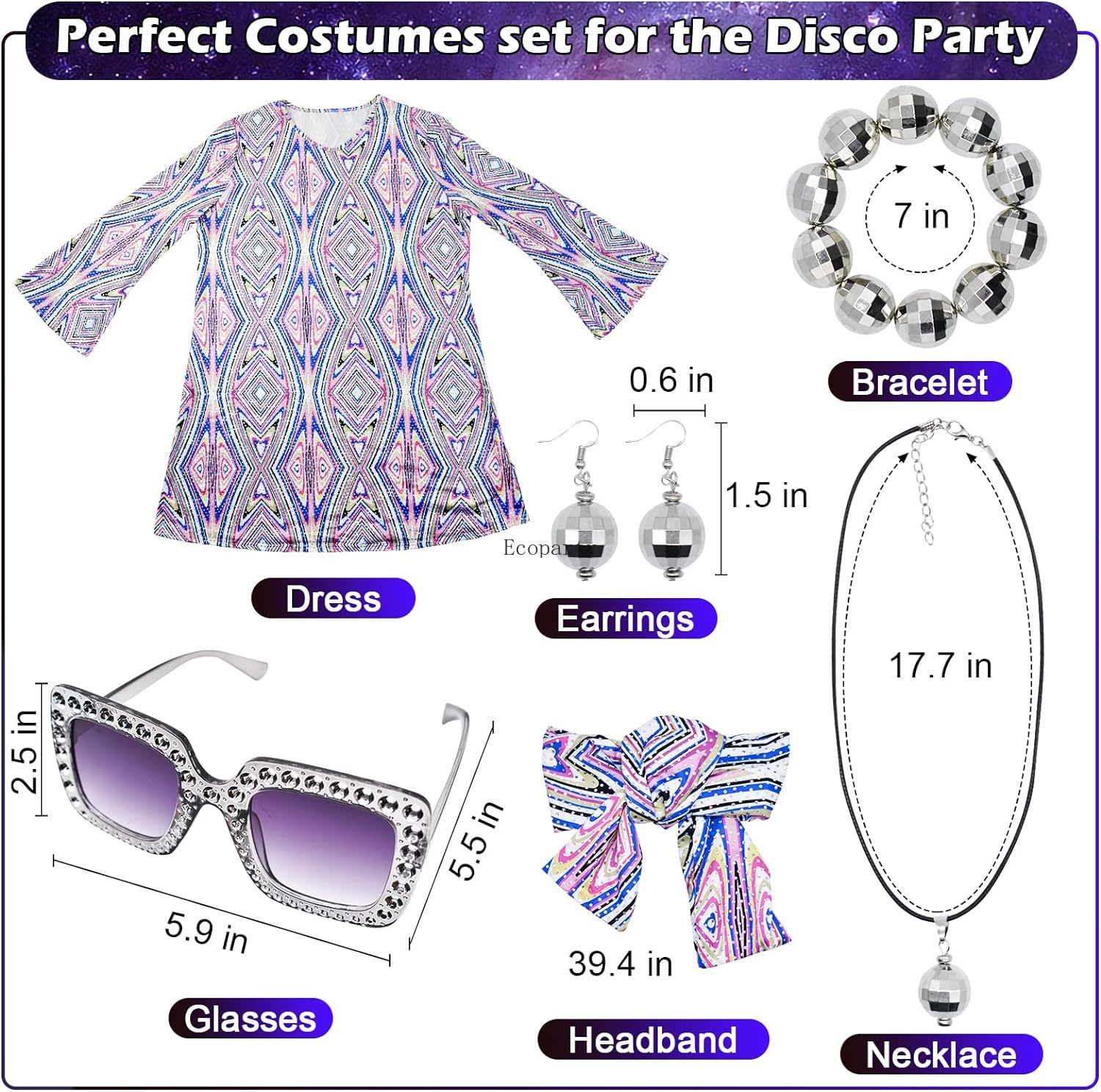 Disfraz 70s Women Disco Dress  - Women'S Fashion From The 70S 评论和价格