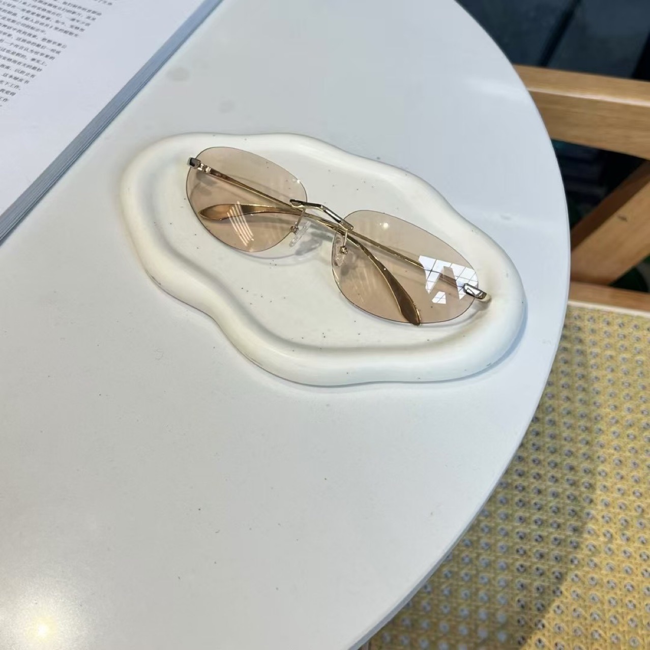 UV400 Rimless Shades, Cat Eye  - Women'S Fashion Essentials 评论和价格