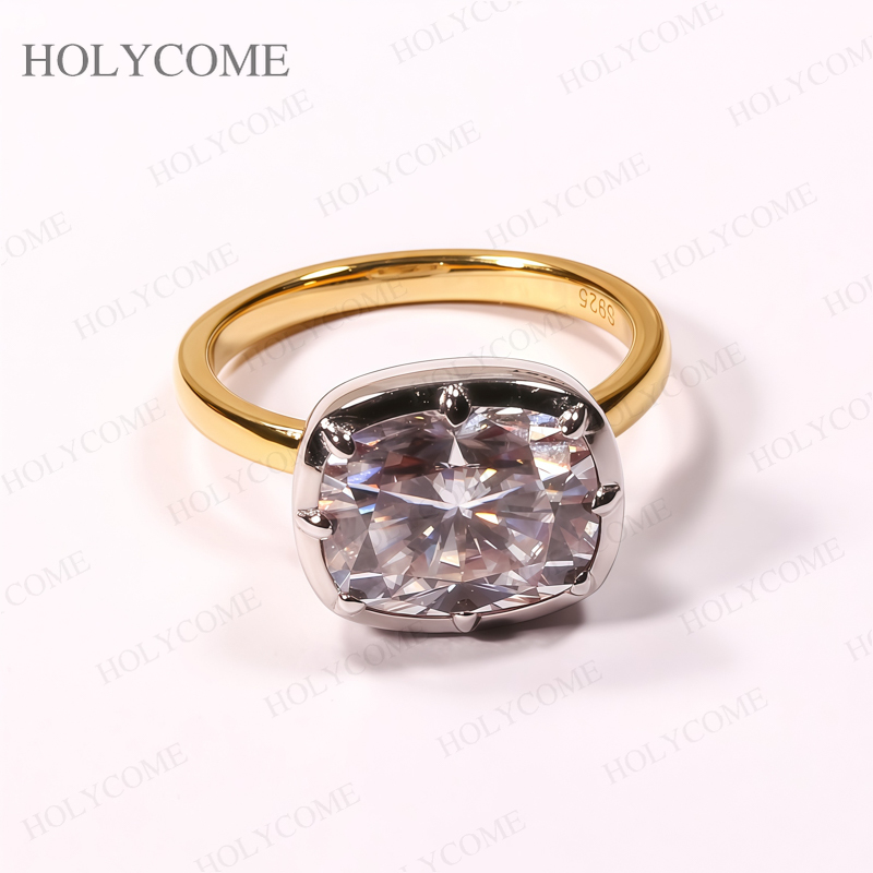Custom Rings Moissanite Cushio - Women'S Fashion Rings Gold 评论和价格