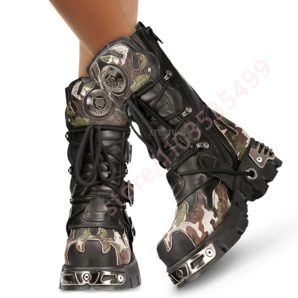 Punk Rock Camouflage Belt Buck - Women Fashion Trend 2025 评论和价格