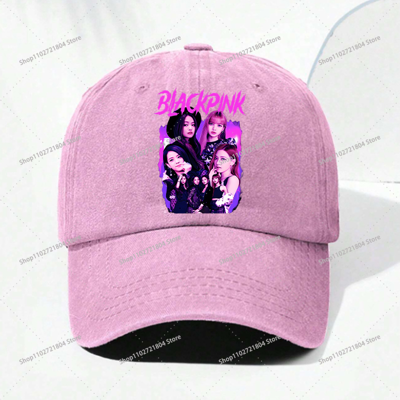 BlackPink Hip Hop Baseball Cap - Women Fashion Hats 评论和价格