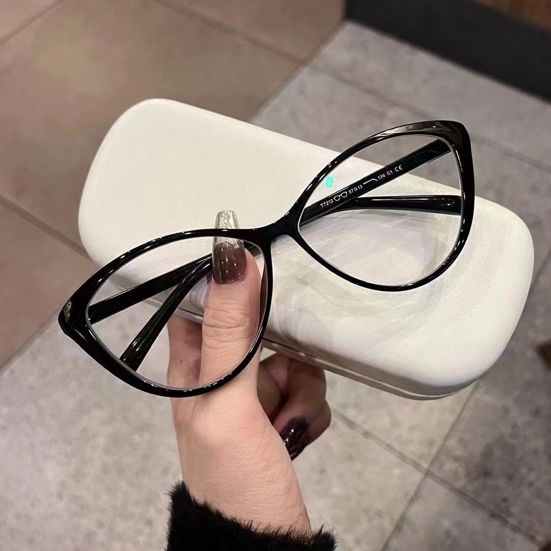 New Large-frame Cat-eye Retro  - Women'S Fashion Glasses Non Prescription 评论和价格