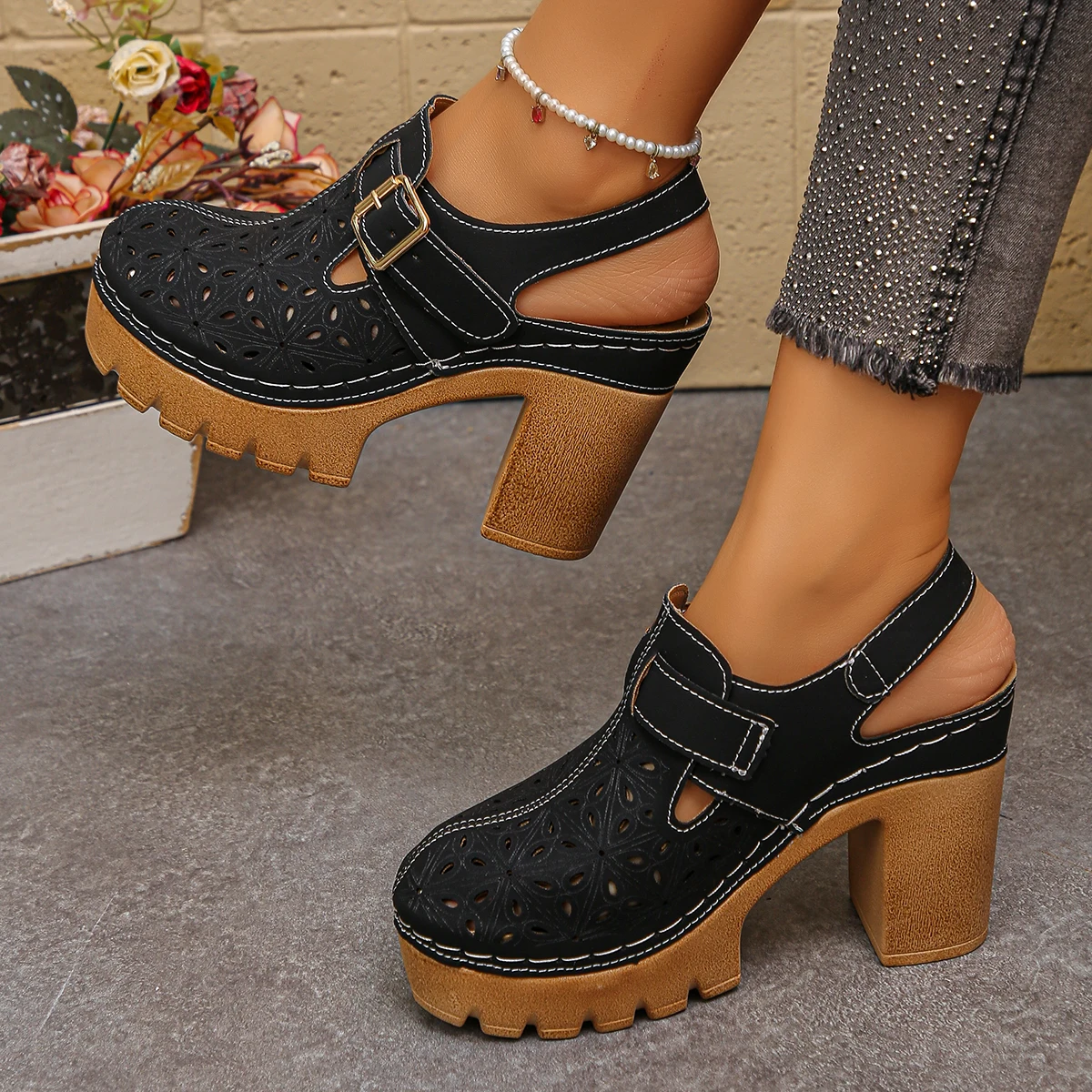Large Size Women's Thick Heel  - Women Fashion Hats 评论和价格