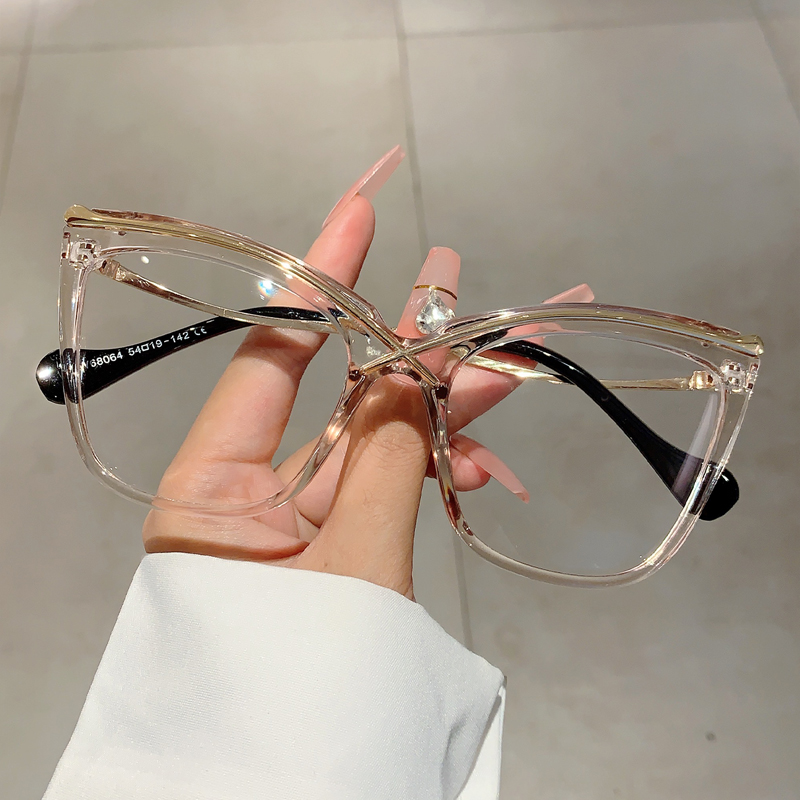 KAMMPT Oversized Cat Eye Eyegl - Women'S Fashion Glasses Non Prescription 评论和价格