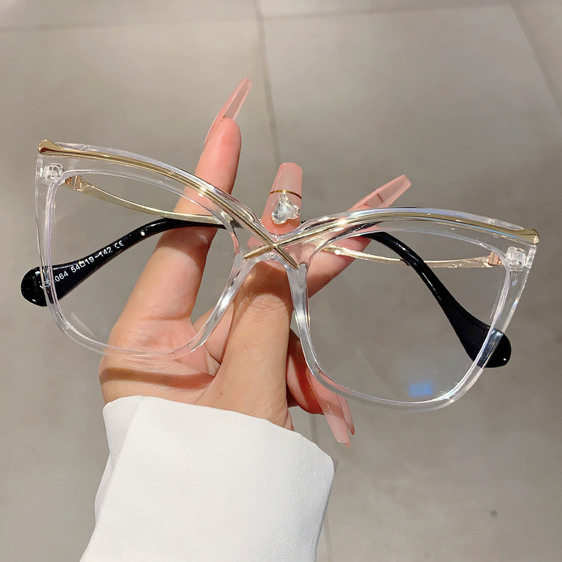 KAMMPT Oversized Cat Eye Eyegl - Women'S Fashion Glasses Non Prescription 评论和价格