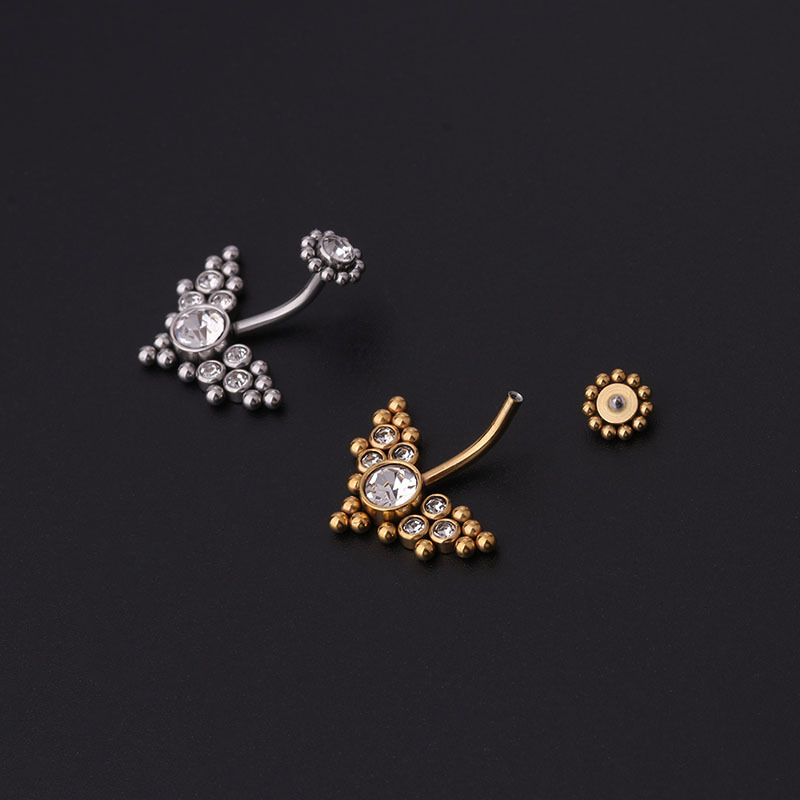 Zircon Golden Belly Button Rin - Women'S Fashion Rings Gold 评论和价格
